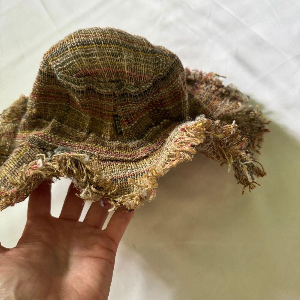 Hemp Bucket Hat Fringe Multi Color Beach Boho Summer - Picture 5 of 5